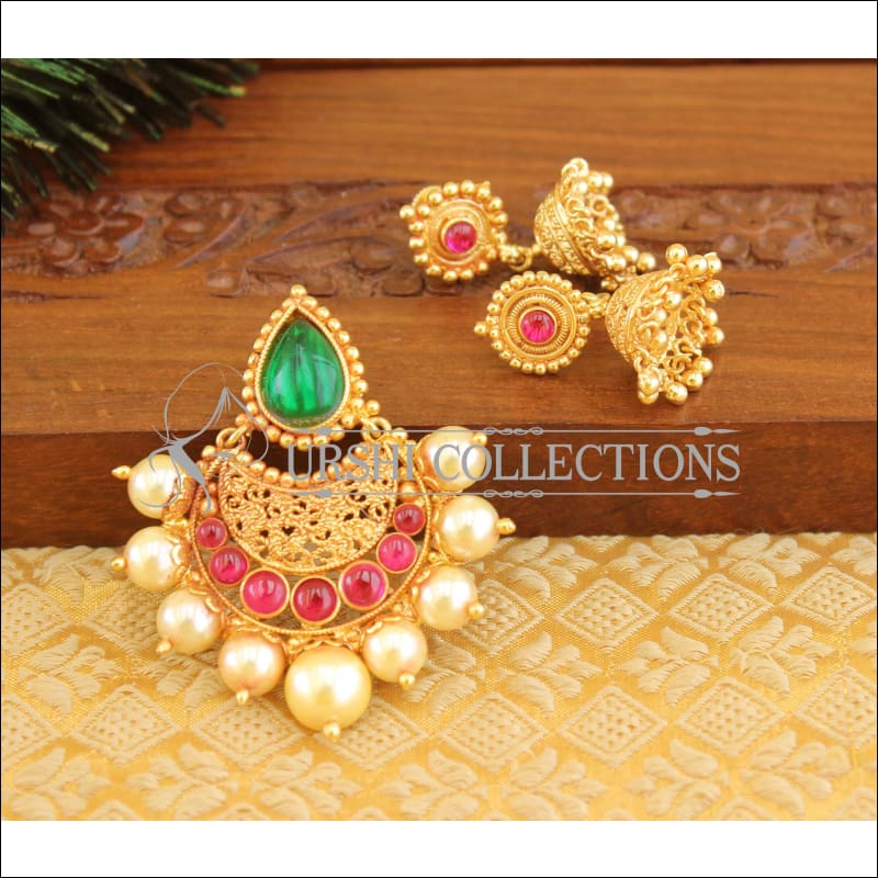 Designer Micro Gold plated pendnat set M898 - multy - Pendant Set