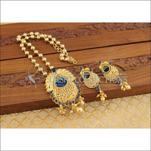 Designer peacock feather Pendant set M1161 - Necklace Set