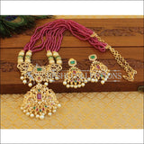 Designer Peacock Goldplated handmade necklace set M753 - Necklace Set