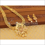 Designer peacock high gold necklace set with screw back earrings M1206 - Necklace Set