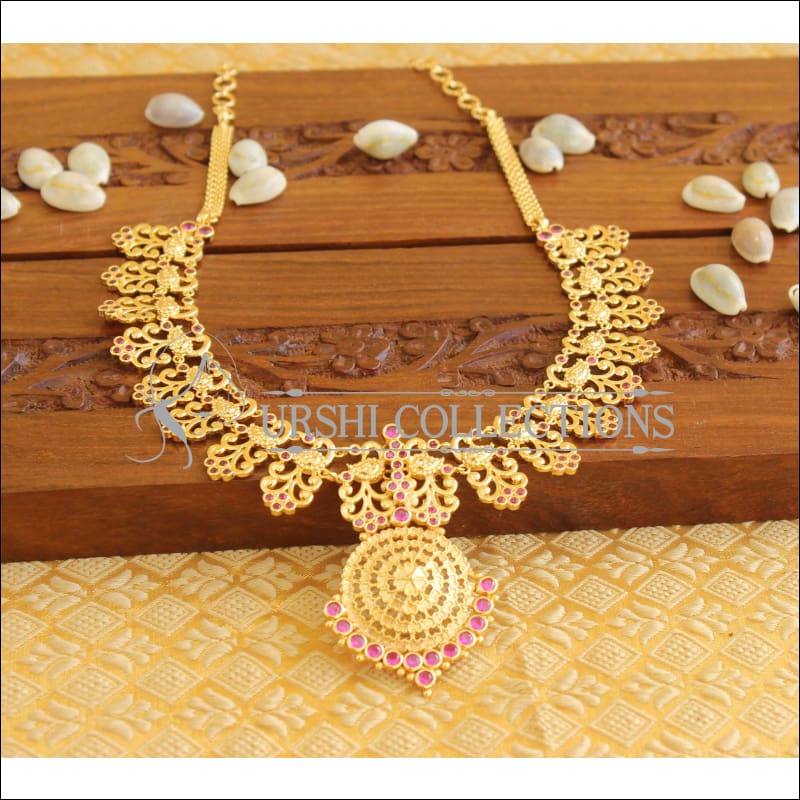 Designer peacock Kerala traditional necklace M832 - Necklace Set