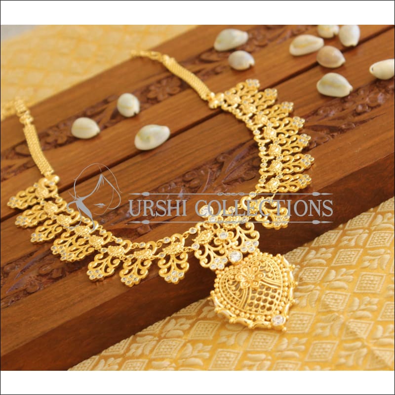 Designer peacock Kerala traditional necklace M833 - Necklace Set