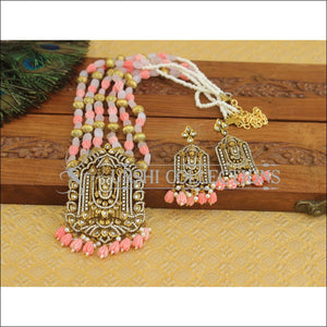 Designer Victorian AD Stones Balaji Necklace Set M2808 - Necklace Set