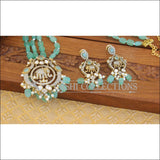 Designer Victorian AD Stones Elephant Necklace Set M2798 - Necklace Set