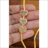 ELEGANT GOLD PLATED CZ MOPPU CHAIN UTV821 - RUBY &GREEN - Moppu chain