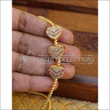 ELEGANT GOLD PLATED CZ MOPPU CHAIN UTV821 - WHITE &RUBY - Moppu chain