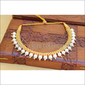 ELEGANT GOLD PLATED PEARL NECKLACE UTV466 - Necklace Set