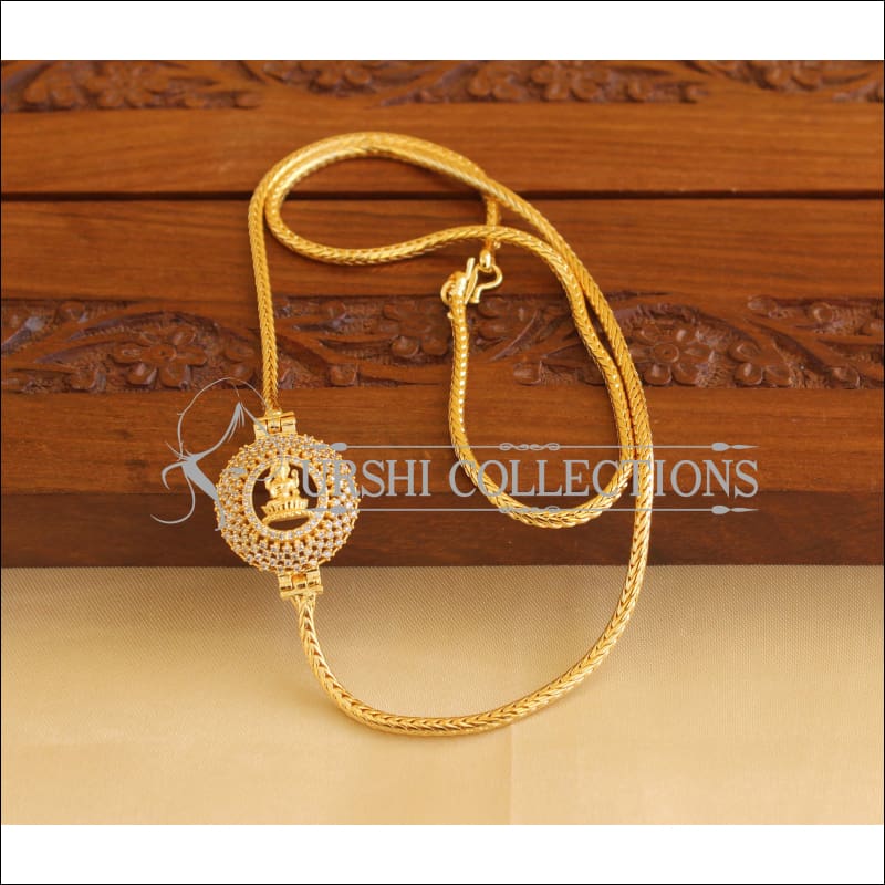 Gold Plated CZ Lakshmi Moppu Chain M1920 - Necklace Set
