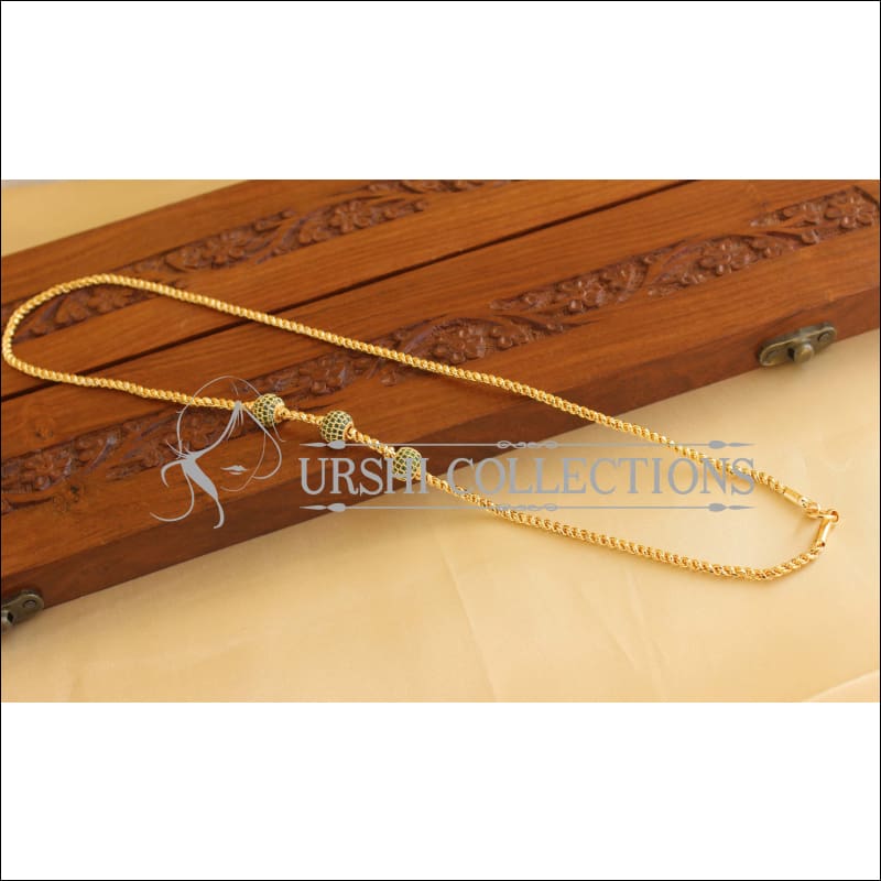 Gold Plated CZ Moppu Chain M1924 - Necklace Set