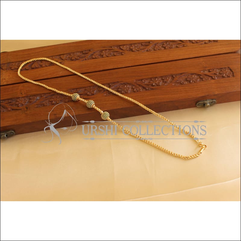 Gold Plated CZ Moppu Chain M1924 - Necklace Set