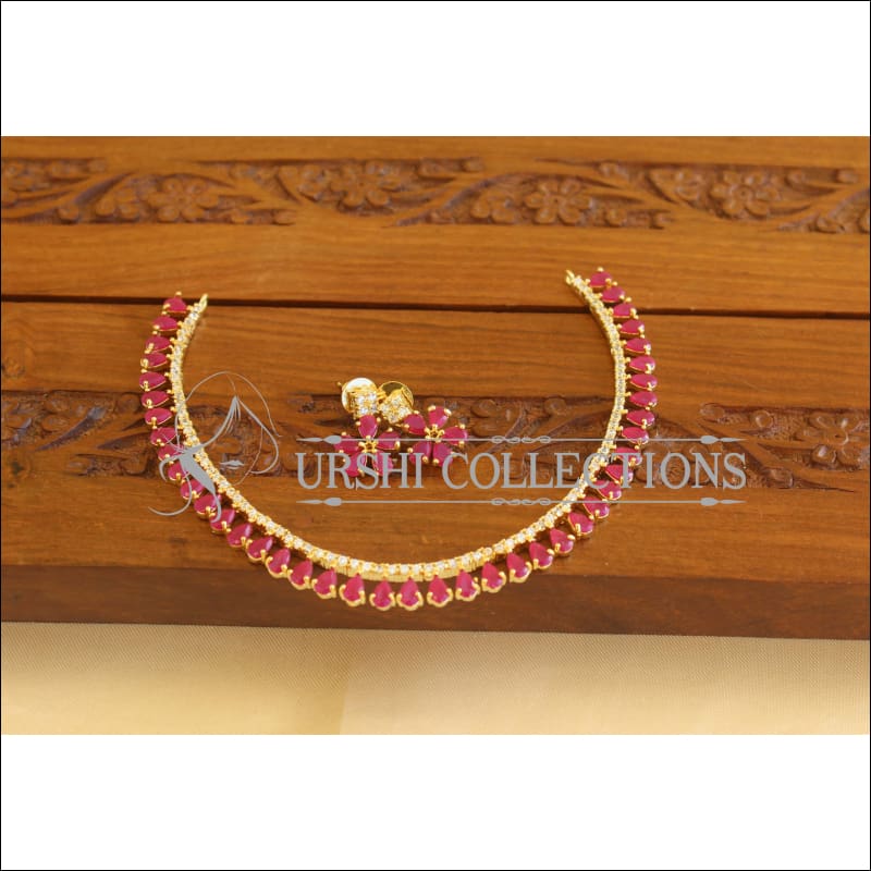 Gold Plated CZ Necklace Set M1855 - Necklace Set