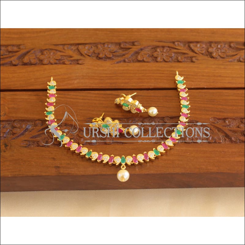 Gold Plated CZ Necklace Set M1856 - Necklace Set