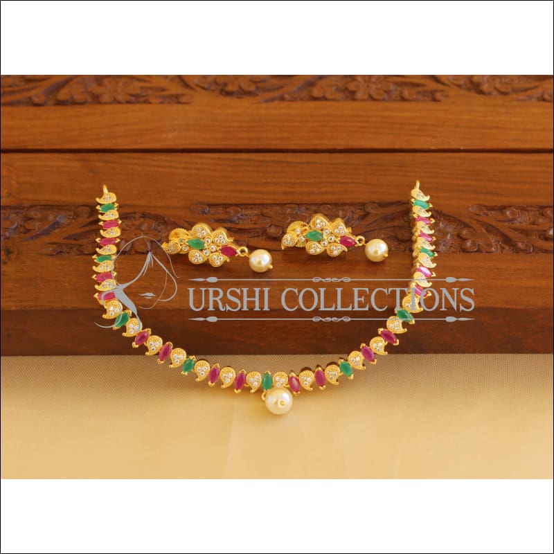 Gold Plated CZ Necklace Set M1856 - Necklace Set