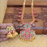 Gold plated kempu mango necklace M1180 - Necklace Set