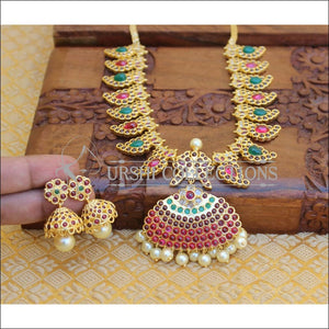Gold plated kempu mango necklace M1181 - Necklace Set