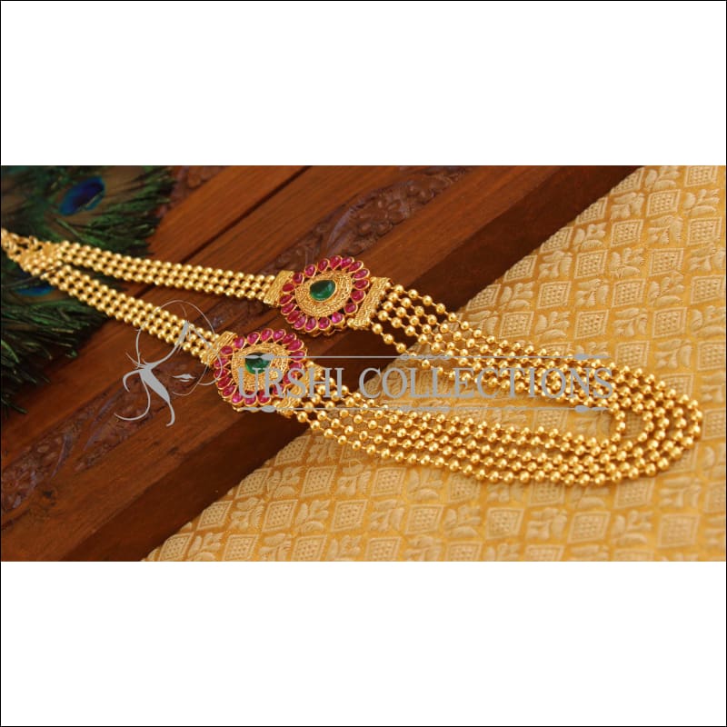 Gold plated kempu necklace M877 - Necklace Set