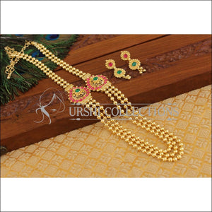 Gold plated kempu necklace M878 - Necklace Set