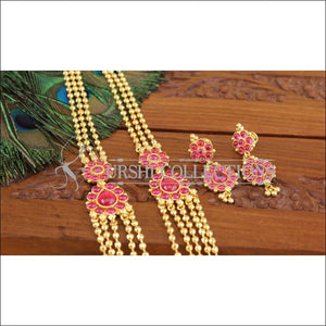Gold plated kempu necklace M880 - Necklace Set