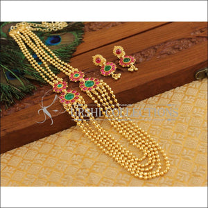 Gold plated kempu necklace M881 - Necklace Set