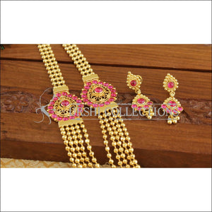 Gold plated kempu necklace M882 - Necklace Set