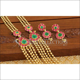 Gold plated kempu necklace M883 - MULTY - Necklace Set