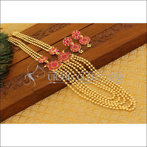 Gold plated kempu necklace M883 - Necklace Set