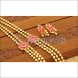 Gold plated kempu necklace M885 - Necklace Set