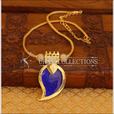 Gold plated kerala style necklace M272 - blue - Necklace Set