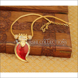 Gold plated kerala style necklace M272 - red - Necklace Set