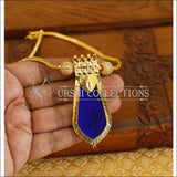 Gold plated kerala style necklace M275 - blue - Necklace Set