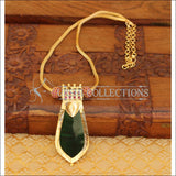 Gold plated kerala style necklace M275 - green - Necklace Set