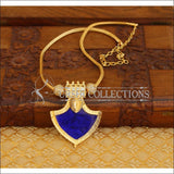 Gold plated kerala style necklace M278 - BLUE - Necklace Set