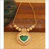 Gold plated kerala style palakka necklace U-21 - Necklace Set