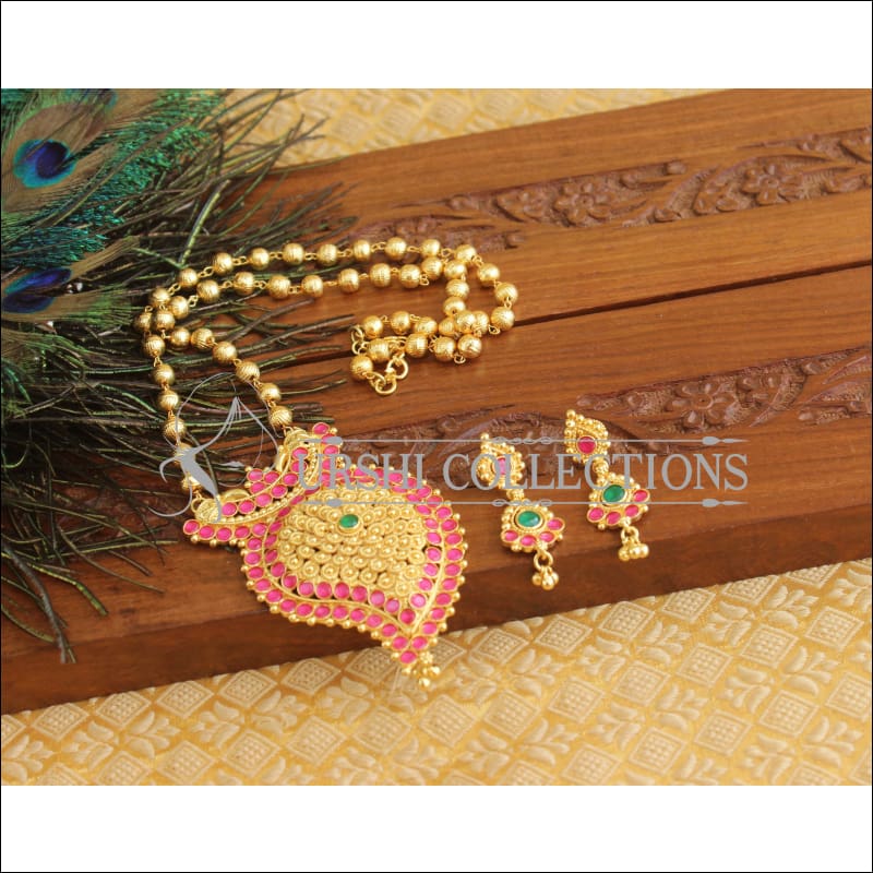 Gold Plated Mango Necklace Set M1828 - Necklace Set