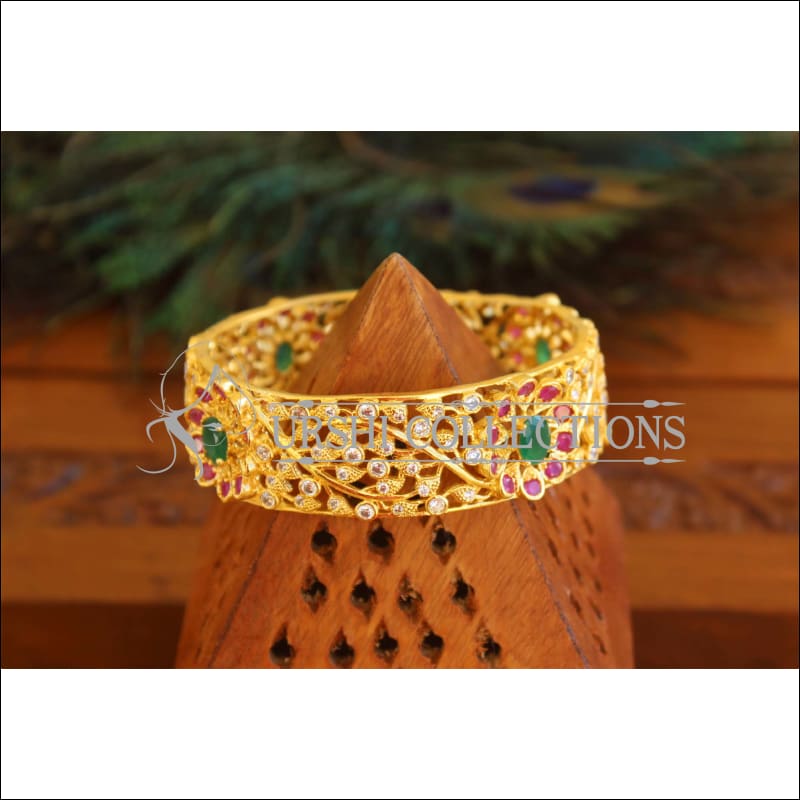 Gold Plated Multicolor Flower Kada M1683 - 2.4 - Bangles