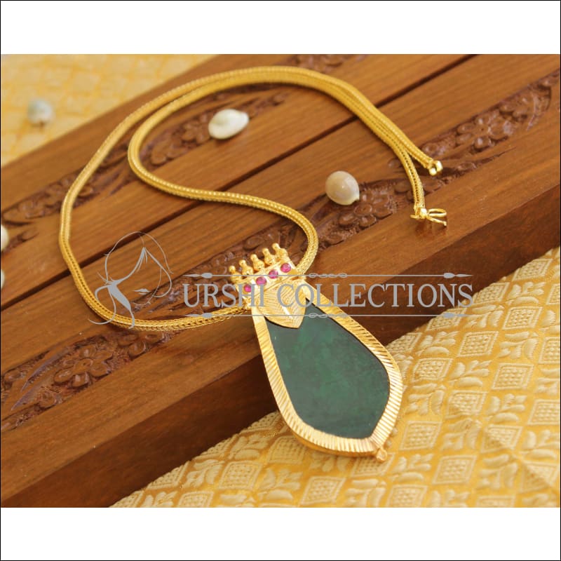 Gold plated Palakka Big pendant with chain M997 - Pendant Set
