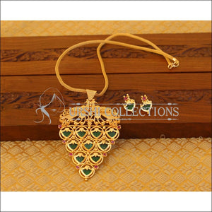Gold plated palakka peacock necklace M907 - Pendant Set