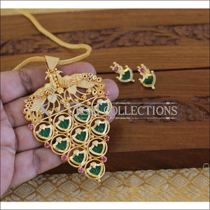 Gold plated palakka peacock necklace M907 - Pendant Set