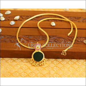 Gold plated Palakka pendant with short chain M995 - Pendant Set