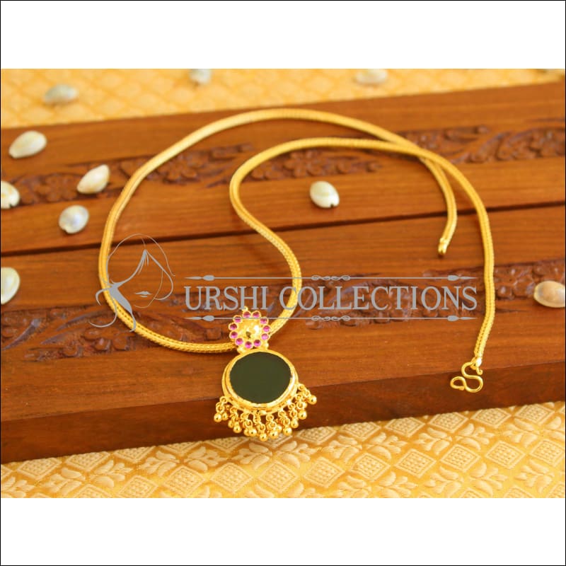 Gold plated Palakka pendant with short chain M995 - Pendant Set