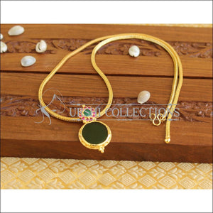 Gold plated Palakka pendant with short chain M996 - Pendant Set