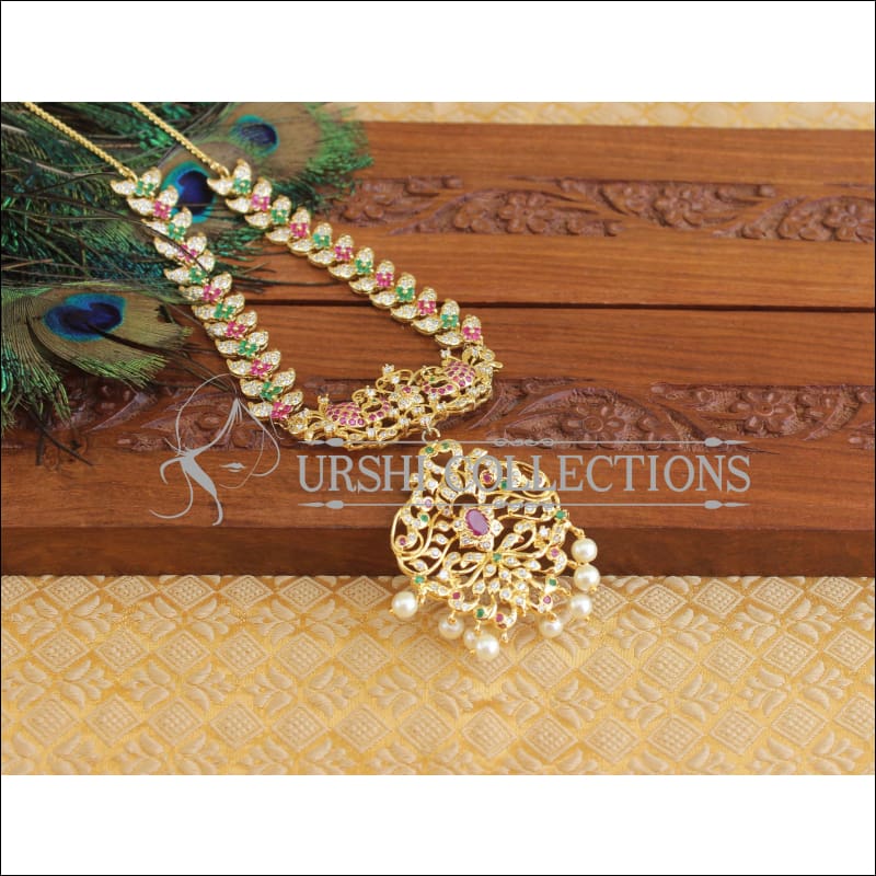 Gold Plated Peacock Necklace M1877 - Necklace Set