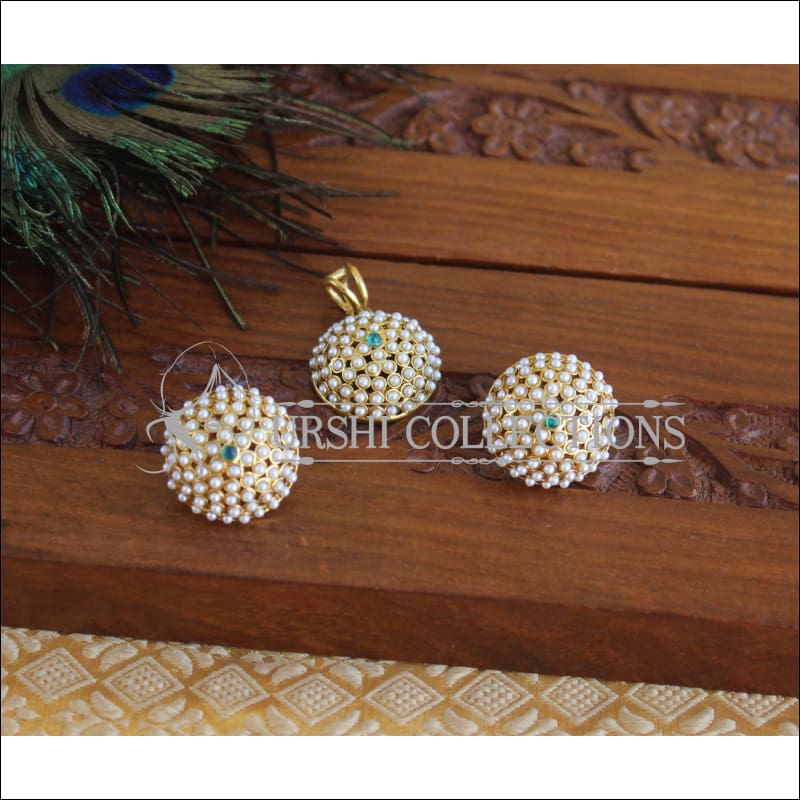 Gold plated Pearl Pendant M1670 - Pendant Set