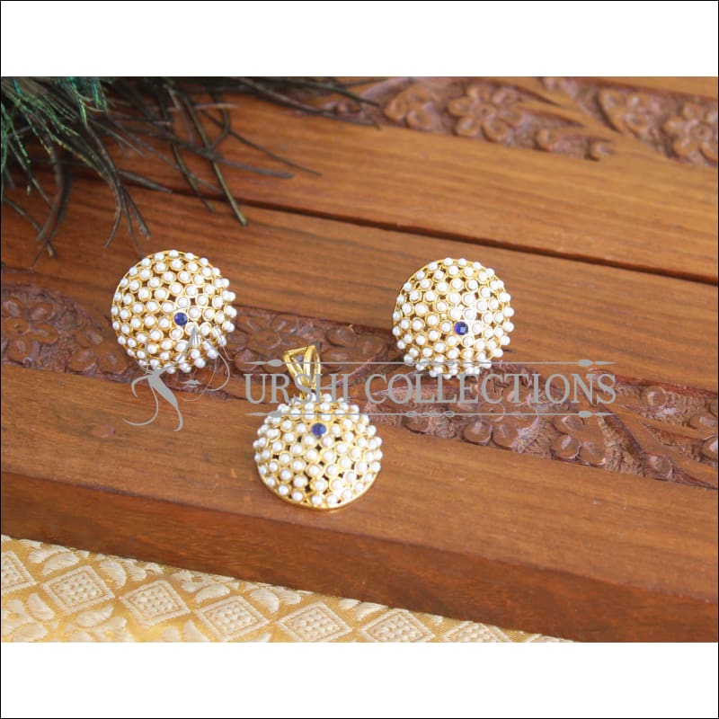 Gold plated Pearl Pendant M1671 - Pendant Set