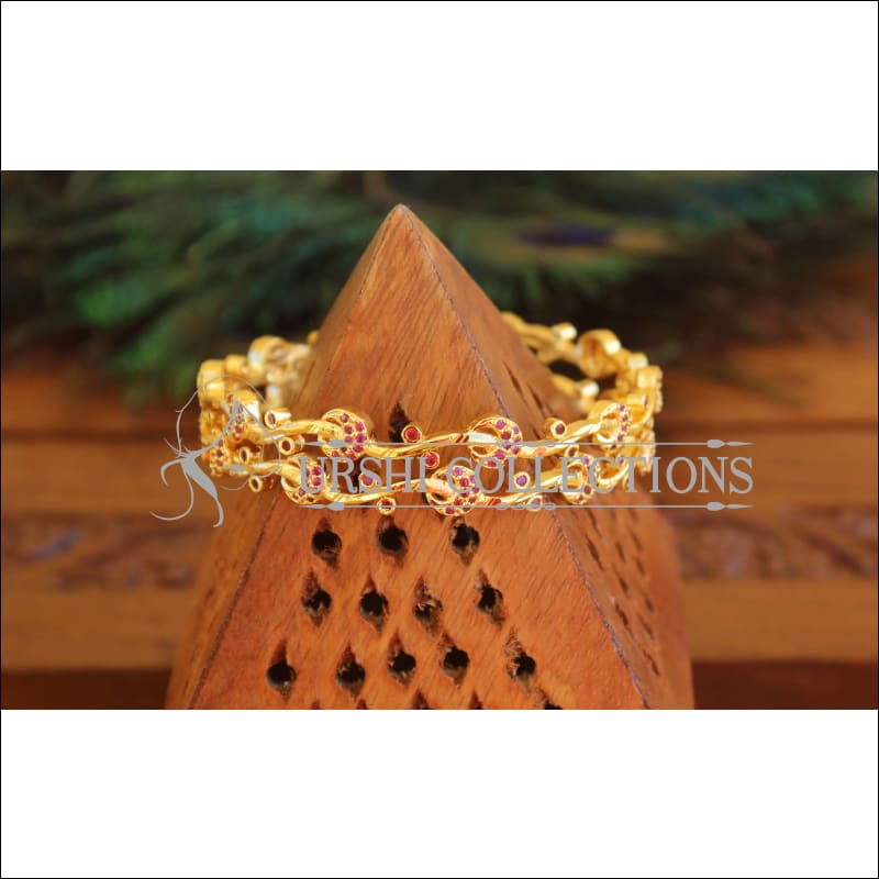 Gold Plated Red Ruby Bangle M1707 - 2.6 - Bangles