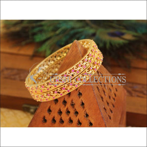 Gold Plated Red Ruby Stone Bangle M1700 - 2.6 - Bangles