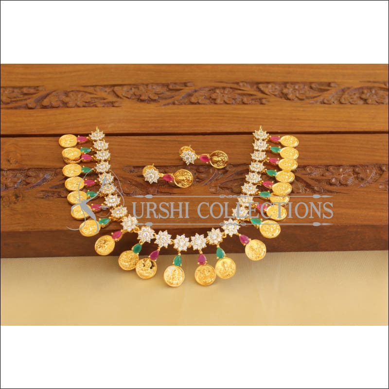 Gold Plated Temple CZ Necklace Set M1889 - Necklace Set