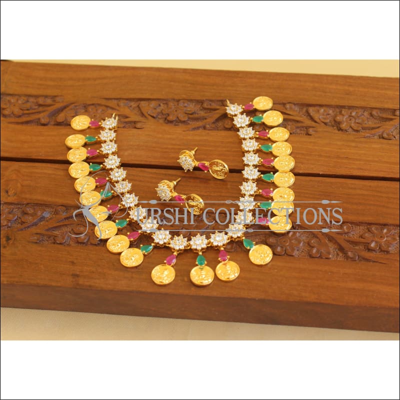 Gold Plated Temple CZ Necklace Set M1889 - Necklace Set