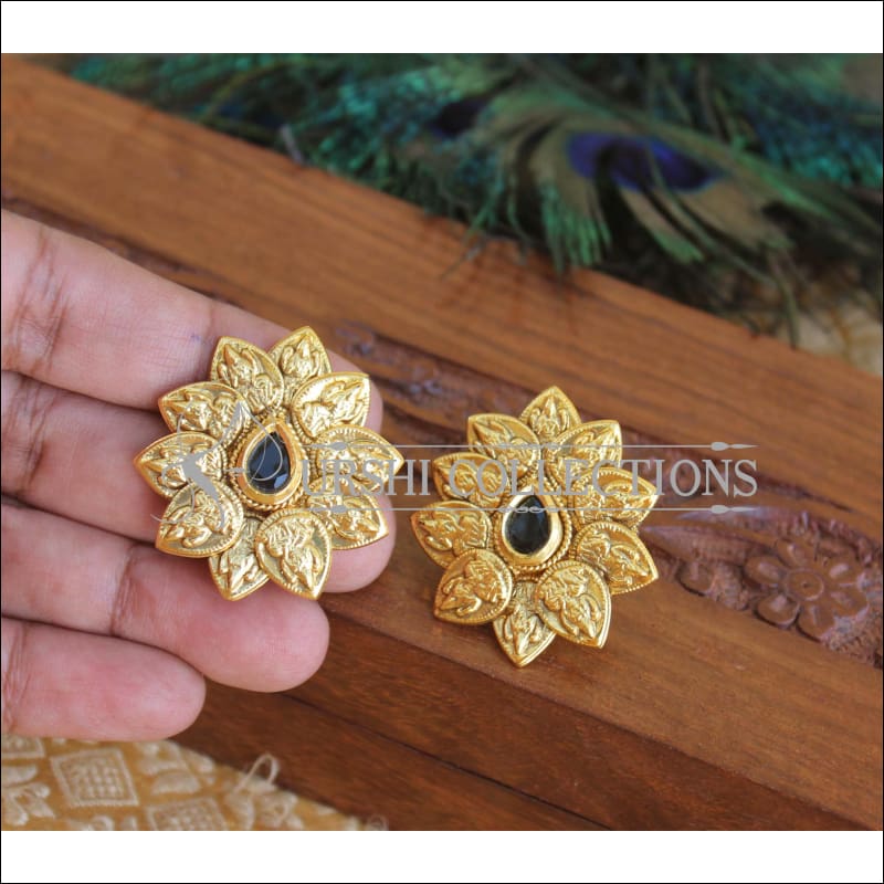 Gold Plated Temple Earrings M1668 - Earrings