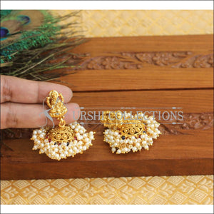 Gold Plated Temple Earrings M1833 - Earrings